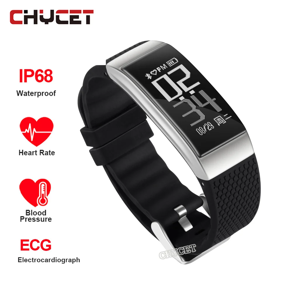 

Smart Bracelet Waterproof IP68 ECG Heart Rate Blood Pressure Monitor Pedometer Calorie Fitness track Wristband for IOS Android