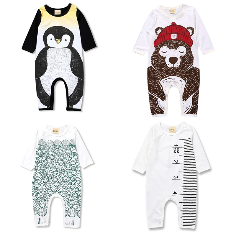 

2018 Baby rompers summer style Penguin baby boy clothes newborn girl Baby clothes children's Clothesbaby girl clothing BBR076