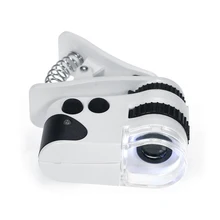 50X15 мм светодиодный микроскоп для сотового телефона перезаряжаемый Вращающийся Универсальный микроскоп с клипсой светодиодный