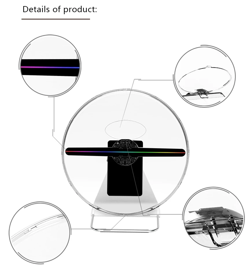30 см 3D голографический вентилятор голографический экран голографический эффект лампа для помещений приемный стол рекламный свет inculde power - Мощность в ваттах: 30cm