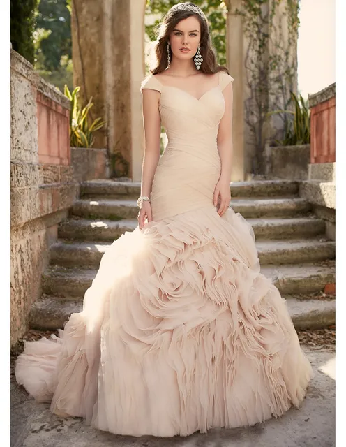 2016 Y Blush Pink Wedding Dresses Formal Bridal Gowns 2016 Y Blush Pink Wedding Dresses Formal Bridal Gowns Long Trains Mermaid