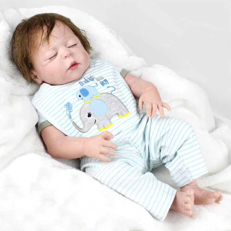 2" 57 см полный Силиконовый reborn baby doll новорожденный мальчик bebe reborn menino bonecas детская Подарочная игрушка куклы reborn
