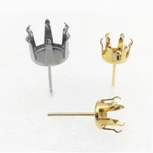 20 штук Нержавеющая сталь пустой пост серьги-гвоздики с шпильки чашки с перемешиванием 3/4/5/6/7/8/9/10 мм стержня уха коготь DIY ювелирных изделий Z742