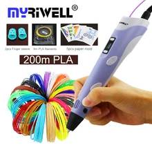 myriwell 3d printer pen 3d pen RP-100B 3d drawing pens with 1.75mm PLA Filament for kids children education tools hobbies toys