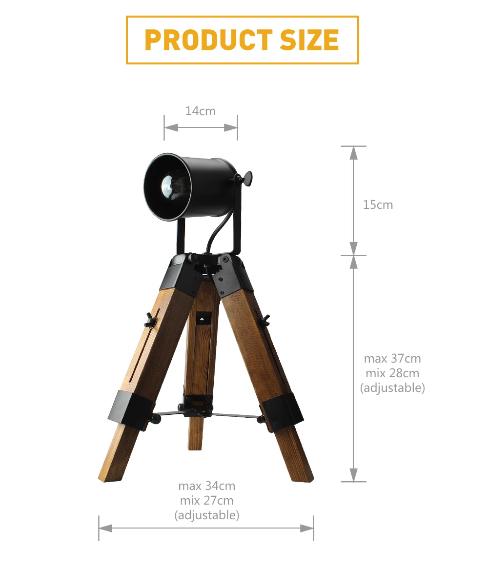 Retro Tripod Table Lamp