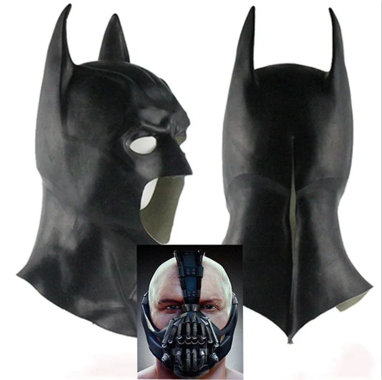 Halloween Party Cosplay Batman Movie mask costume full facial blackhead