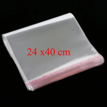 

40pcs 24*40cm Clear Self Adhesive Resealable Opp Poly Clothing Bag Transparent Opp Bag Packing Plastic Bags