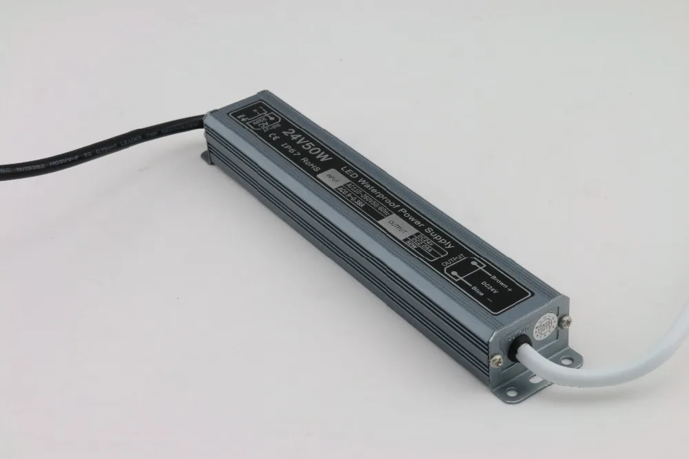 Новый AC 100 V 264 DC/DC 24V 50W IP67 2 1 в Водонепроницаемый светодиодный трансформатор