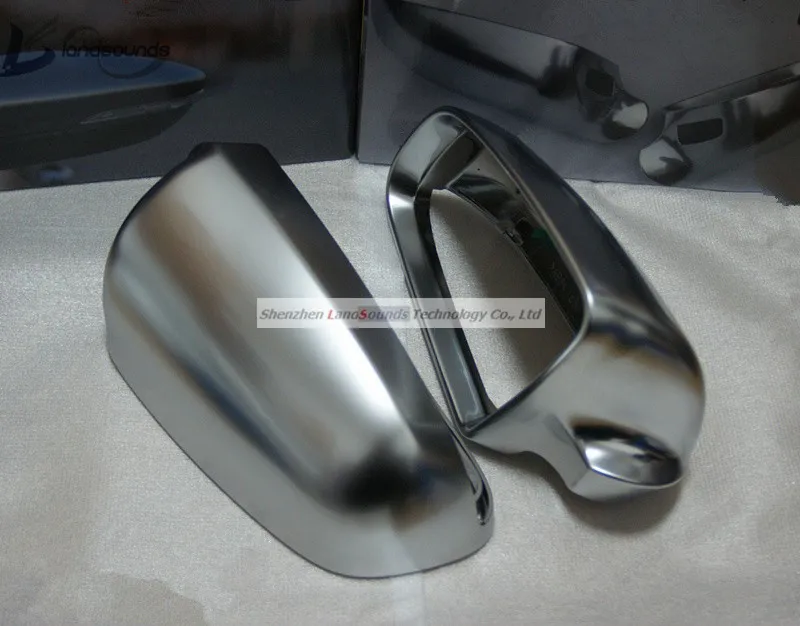 

Landsounds Chrome Rear View Mirror Cover Matte Side Mirror Cover ABS Housing for AUDI A4 B7 B6 A6 C5 C6
