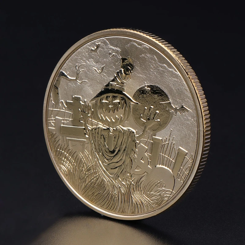 

Halloween Commemorative Coin Scarecrow Pumpkin Fancy Gifts Souvenir Collection