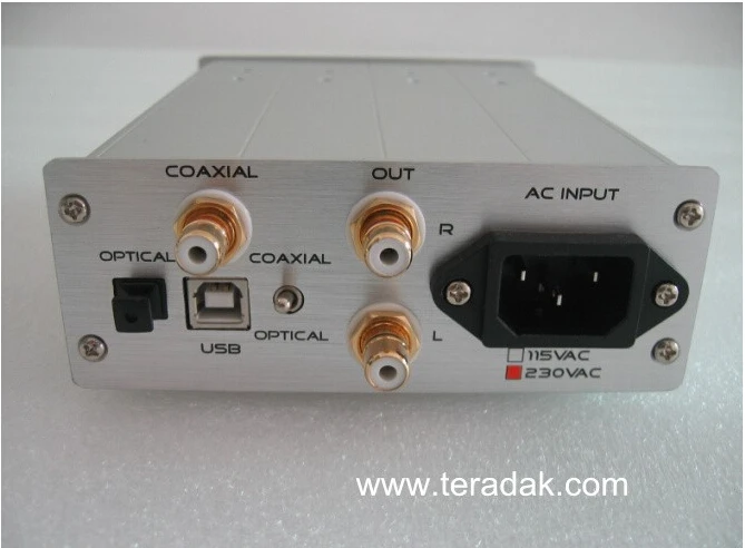 TeraDak V2.7D DAC TDA1543 NOS DAC 26D 96 k/24 бит коаксиальный/оптический вход USB DAC 110 В/230 В