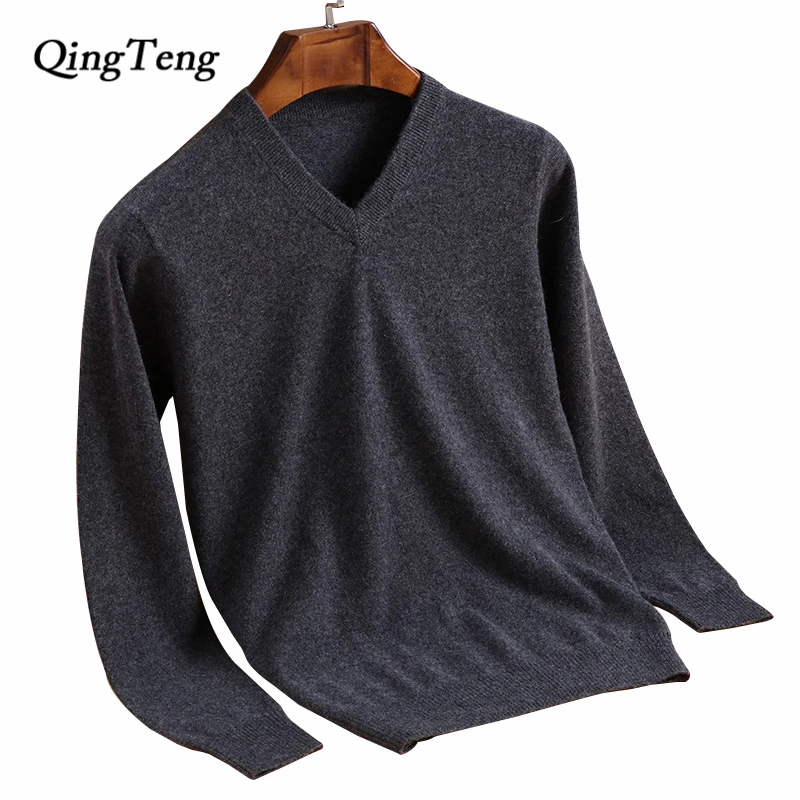 Cashmere Wool Sweater Men Autumn Winter Thin Warm Sweaters And Pullovers Casual V-Neck Pure Wool Sweater Pull Homme Black Cashmere Wool Sweater Men Autumn Winter Thin Warm Sweaters And Pullovers Casual V-Neck Pure Wool Sweater Pull Homme Black
