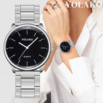

YOLAKO Ladies Designer Watches Luxury Watch Women 2020 Luxury Ladies Steel Strip Watch With Simple Mirror Quartz Watch Clock