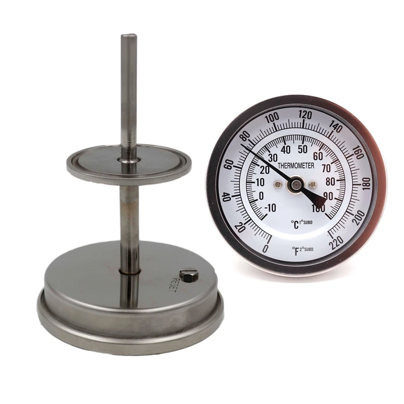 

Free Shipping Sanitary 1.5"TC Bi-metal Thermometer 3" Large Face 0~220F degree Hombrewing Kettle Thermomete