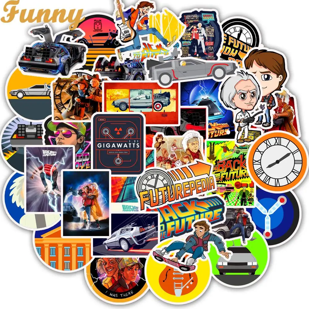50 Pcs Classic Movie Back To The Future Stickers Motorcycle Sticker For Phone Laptop Funny Graffiti Decals Pegatinas huismerk kopen in de aanbieding