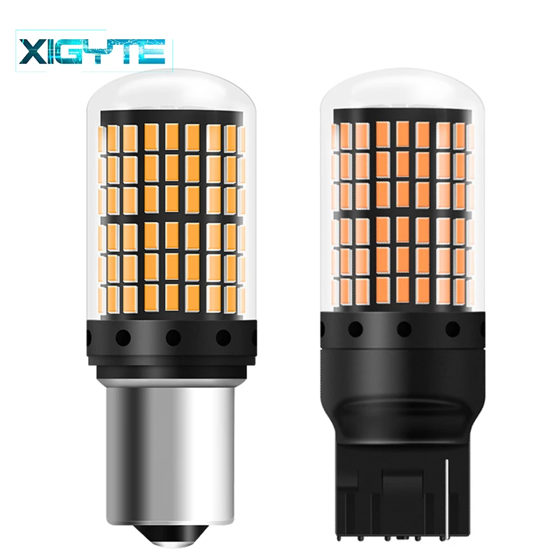 

1PCS T20 LED 7440 W21W W21/5W led Bulbs 3014 144smd CanBus 1156 BA15S P21W LED BAY15D BAU15S PY21W lamp For Turn Signal Light