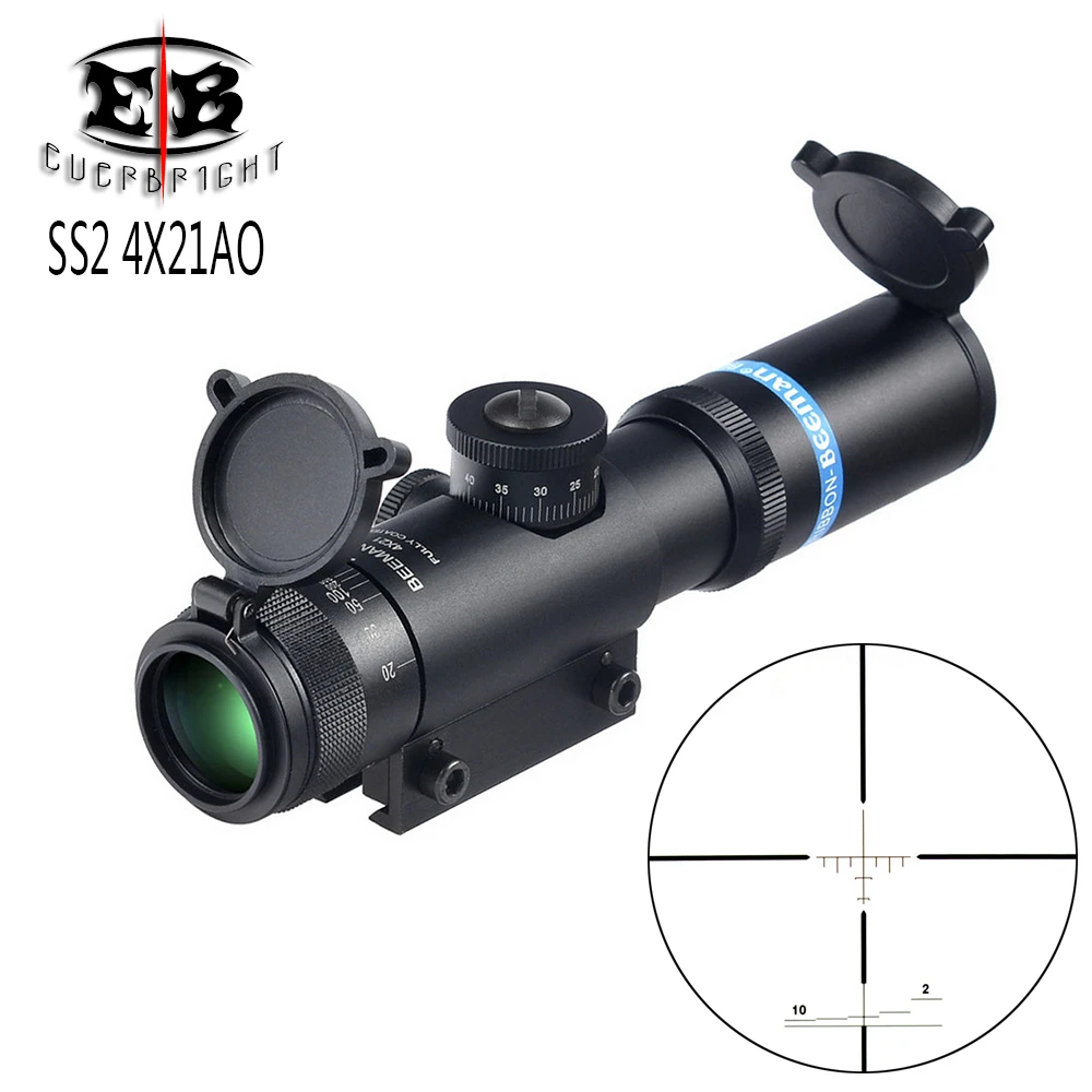 EB SS2 4x21 AO Compact Optical Glass Etched Reticle Rifle Scopes With