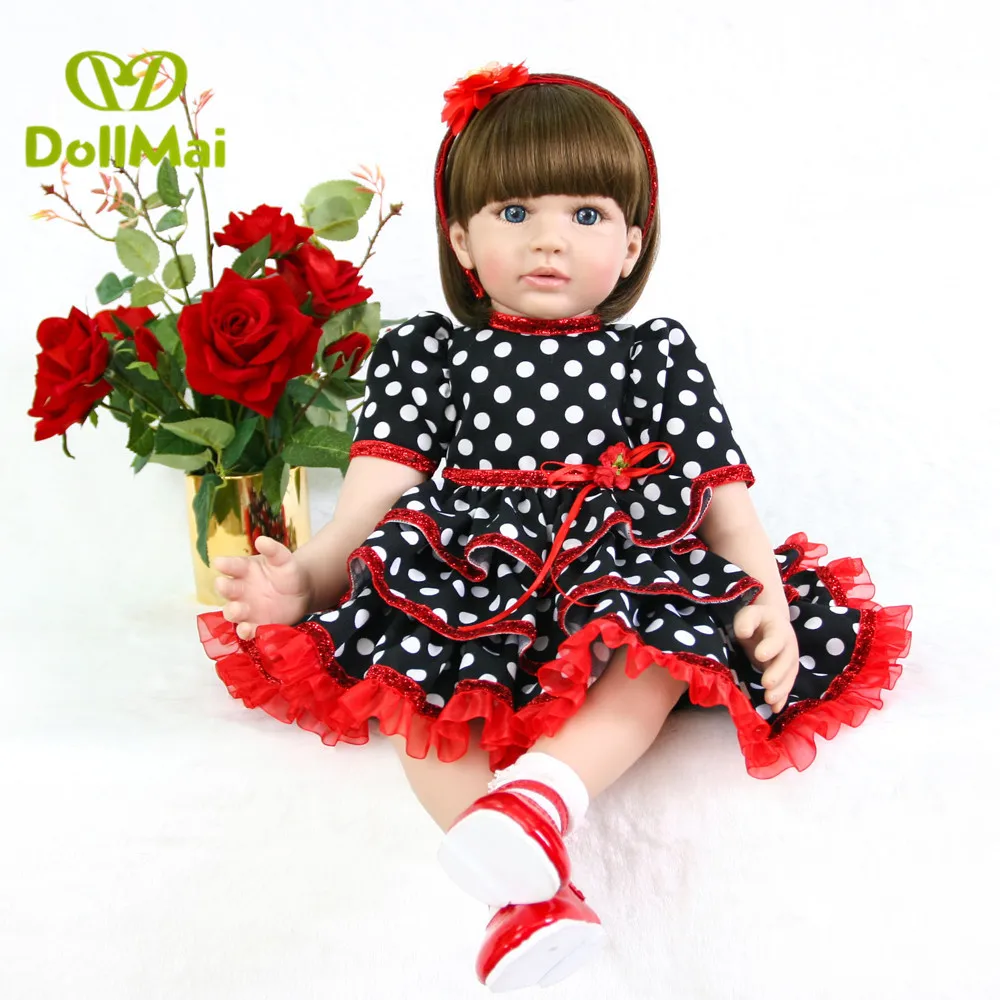 

60CM baby reborn toddler dolls vinyl Silicone reborn Baby Dolls toys for children gift high quality adoras princess doll