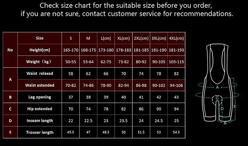 bib size