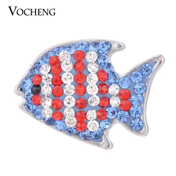 

10PCS/Lot Wholesale Vocheng Snap Charms 18mm 3 Colors Endearing Fish Sugar Vn-1048*10 Free Shipping