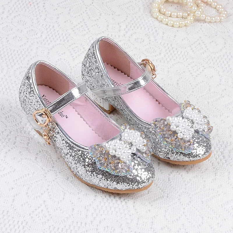 

2018 Girls Princess Single Shoes Heels Slipper Sandals From 3 To 12 Years Old Girl The New Quality Sandals Heels Party Shoes