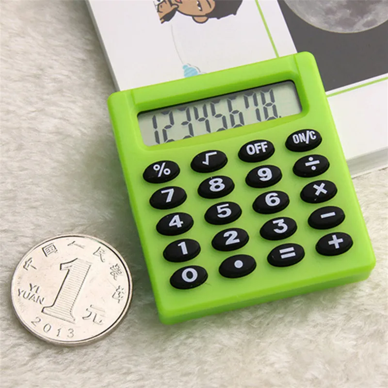 BINFUL New Student Mini Electronic Calculator Personalized Mini Candy Calculating Office Supplies Gift Coin Battery