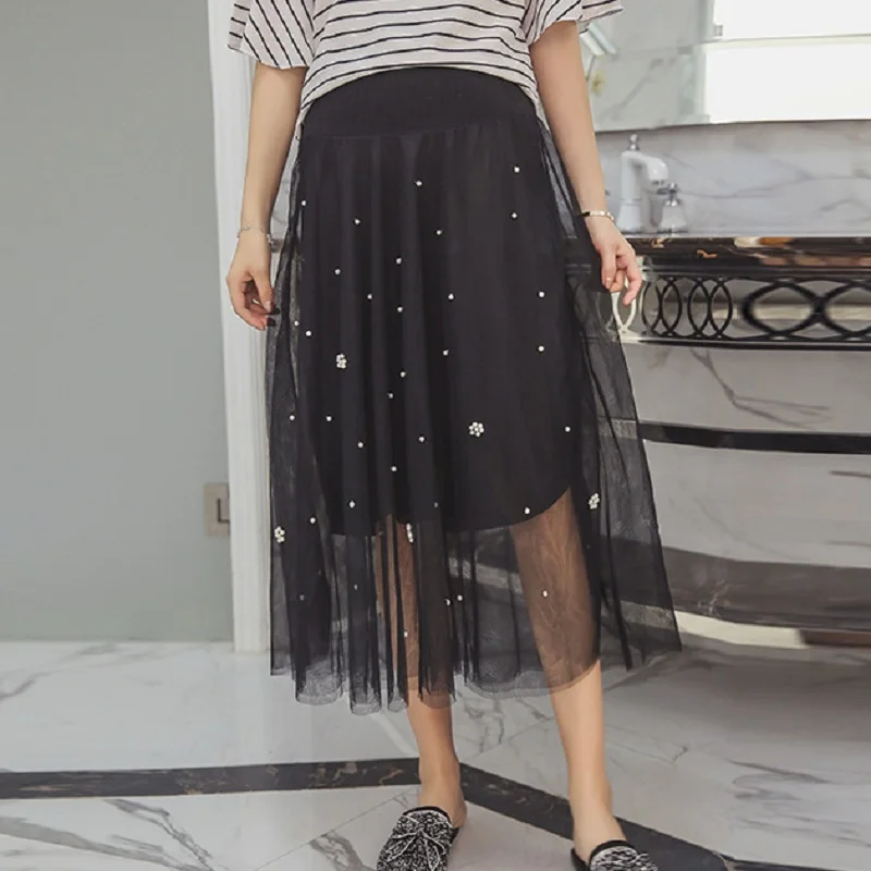 New summer materntiy skirts adjustable waist skirts pregnancy women
