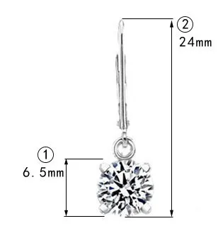 

Sexy 1Ct/piece SONA Synthetic Diamonds Earrings for Women Luxury Quality 925 Sterling Silver White Gold Color Earring for Lady