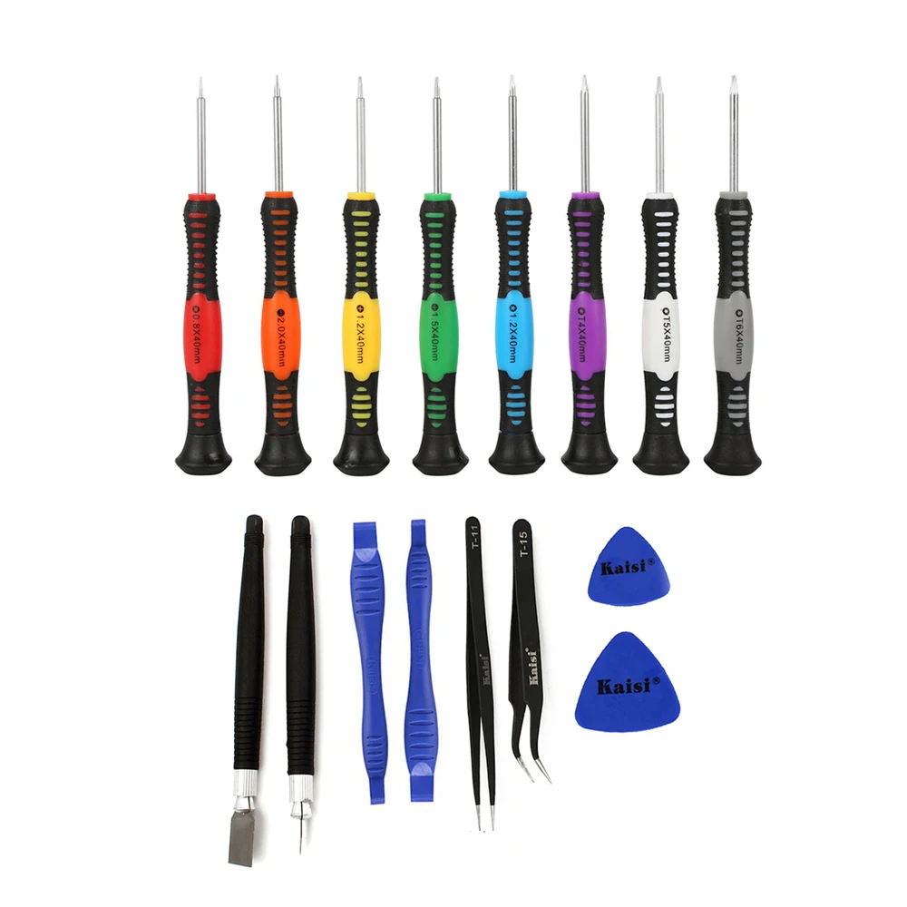 

22 in 1 Kaisi Precision Magnetic Screwdriver Bits Set Straight Pointed Tweezers For iPhone Notebook Computer Phone Repair Tools