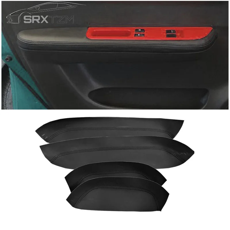 

SRXTZM 4PCS/SET Microfiber Front / Rear Door Panels Armrest Leather Cover Protective Trim For Suzuki Swift 2005-2012 5 Colors