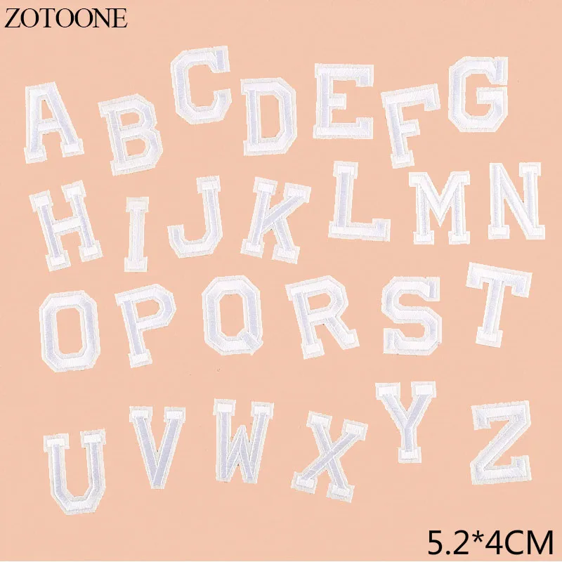 

ZOTOONE A-Z 1PC Mixed English Alphabet Letter Embroidered Iron On Patch For Clothing Sewing On Badge Paste For Clothes DIY