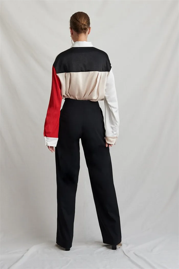AEL сатиновая женская блузка с длинным рукавом и отворотом, повседневные топы размера плюс, элегантная женская цветная Свободная рубашка