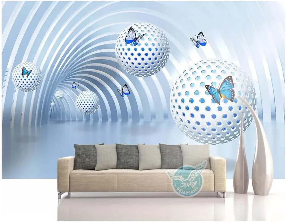 Goede Custom muurschildering 3d foto behang Bal Moderne building ruimte Achtergrond home improvement woonkamer behang voor muren 3 d