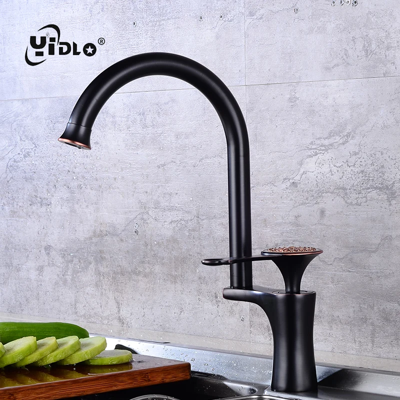 Kitchen Sink Brass Faucet Fashion Rose Gold Carved Single Handle Decorative WaterTap Hot And Cold Kitchen Bathroom Basin Faucets Kitchen Sink Brass Faucet Fashion Rose Gold Carved Single Handle Decorative WaterTap Hot And Cold Kitchen Bathroom Basin Faucets
