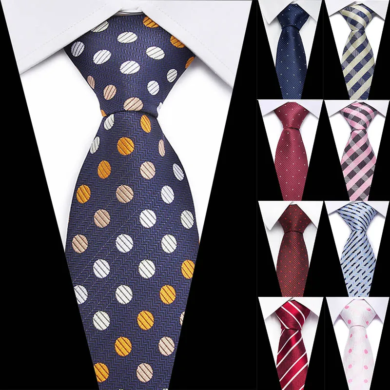

Tie Men' suits Silk Tie Plain Necktie For Wedding Party Tuxedo Casual Dots Woven Skinny Gravatas Cravats Accessories