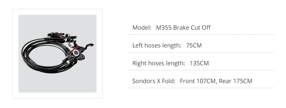 Top E BIKE Hydraulic Brake Set MTB Electric Bike Brake for Bafang Hydraulic Brake SONDORS Power Cut Off Hydraulic Brakes eBike 355 3