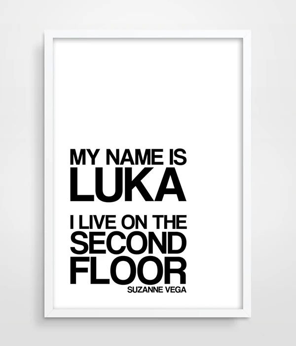 LUKA - Suzanne Vega - Music Lyrics - Song Lyric Art - Folk Music - Acoustic Guitar Track - GREAT WOMEN - Typography Print-1