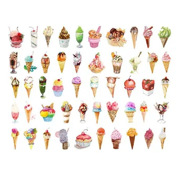 

50Sheets/Pack Ice Cream Decorative Sticker Set Diary Album Label Stickers DIY Stationery Stickers Gift Diary Deco Pack