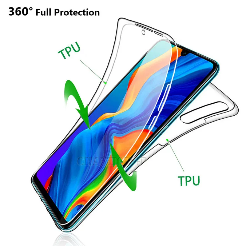 Двойной Мягкий силиконовый чехол с полным покрытием для Huawei P30 P20 P10 P9 P8 P Smart Plus Y9 Y6