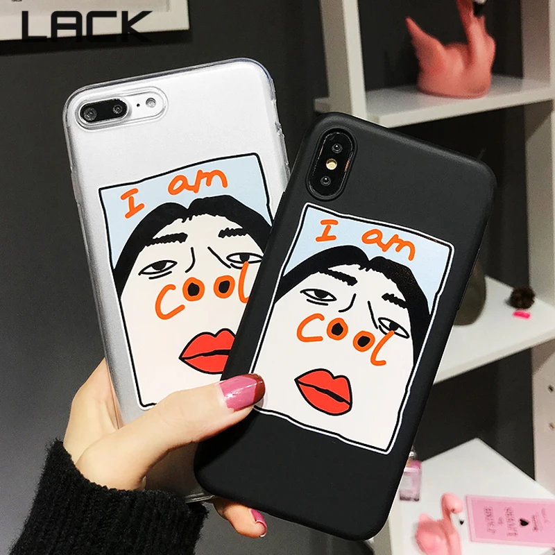 Чехол LACK Cute Letter I AM COOL для iphone X XS Max XR забавный мультипликационный парный мягкий