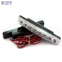 Dropship Hot Selling 8LED Daytime Driving Running Light DRL Car Fog Lamp Waterproof White DC 12V Gift Jul 25