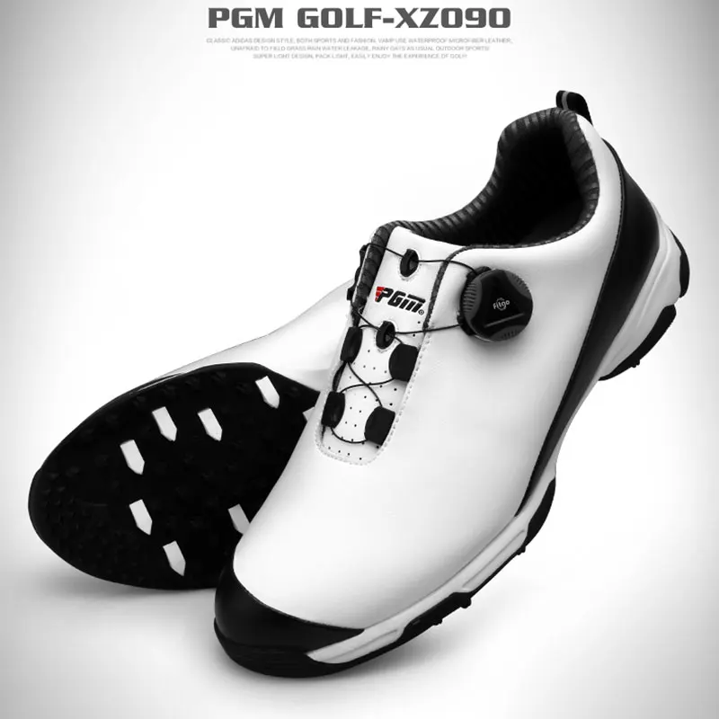 

PGM Professional Golf Shoes For Men Waterproof Automatic Knob Golf/Tennis Shoes Breathable Anti-Skid Athletic Sneaker AA51032