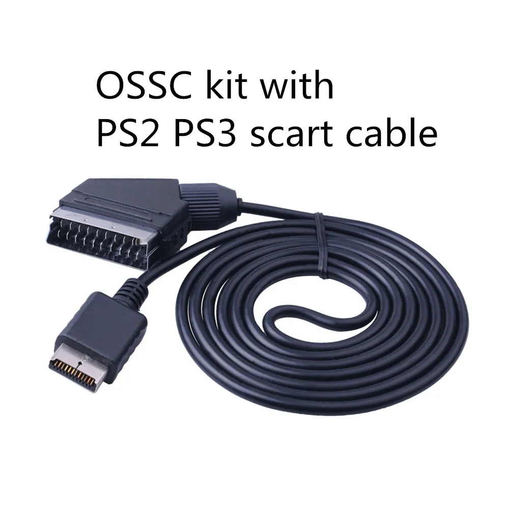 PS2 PS3 scart cable Bitfunx OSSC HDMI конвертер адаптер Комплект для ретро игровых консолей PS2/SEGA/Saturn/nintendo 64/PC Engine/playstation 2 - Цвет: PS2 PS3 scart cable