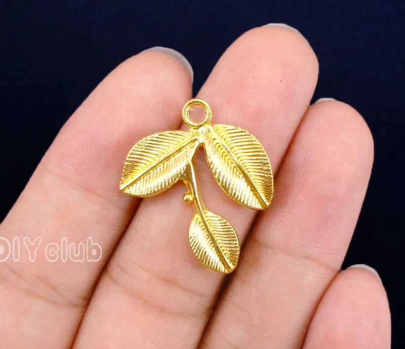 

60pcs- Gold / Rose Gold Tone Leaf charms Pendant 27x23mm