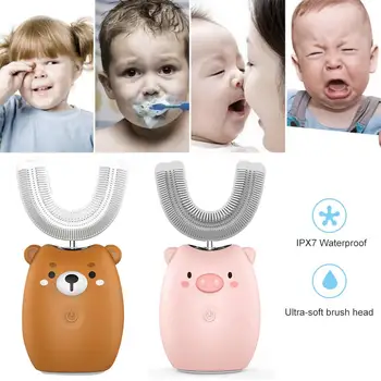

Cartoon Blu-ray Children Toothbrush Whitening Toothbrush Rechargeable Waterproof Sound Wave Automatic Toothbrush