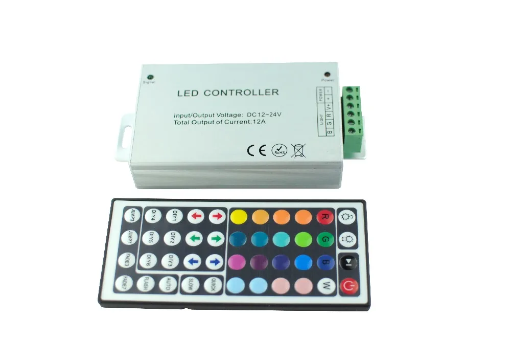 

BSOD 44Keys MINI IR Remote RGB Controller 12V 6A 12A 24A for SMD 3528 5050 RGB LED Strip Lights