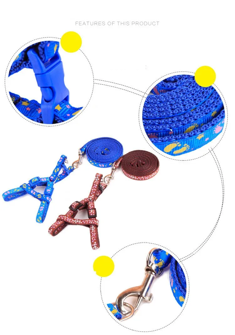 Лидер продаж, поводок для кошек, регулируемый,, с принтом, Нейлоновый, для питомцев, кошек, собачек, щенков, поводок, поводок, пояс, веревка, горячая Распродажа, красочный, милый, канат, PG41