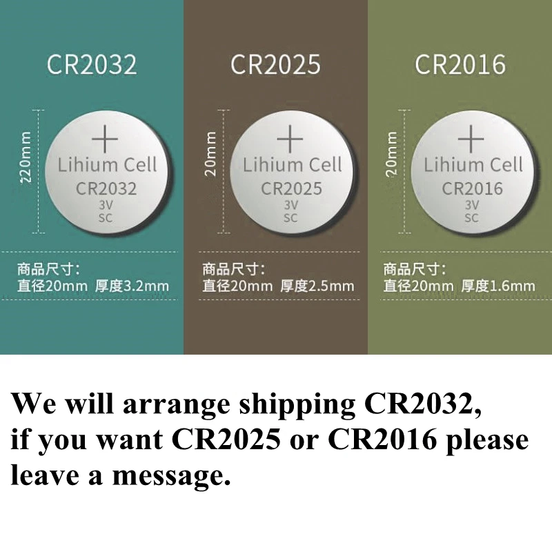 25pcs/lot CR2032 CR2025 CR2016 3V Lithium button battery for watch