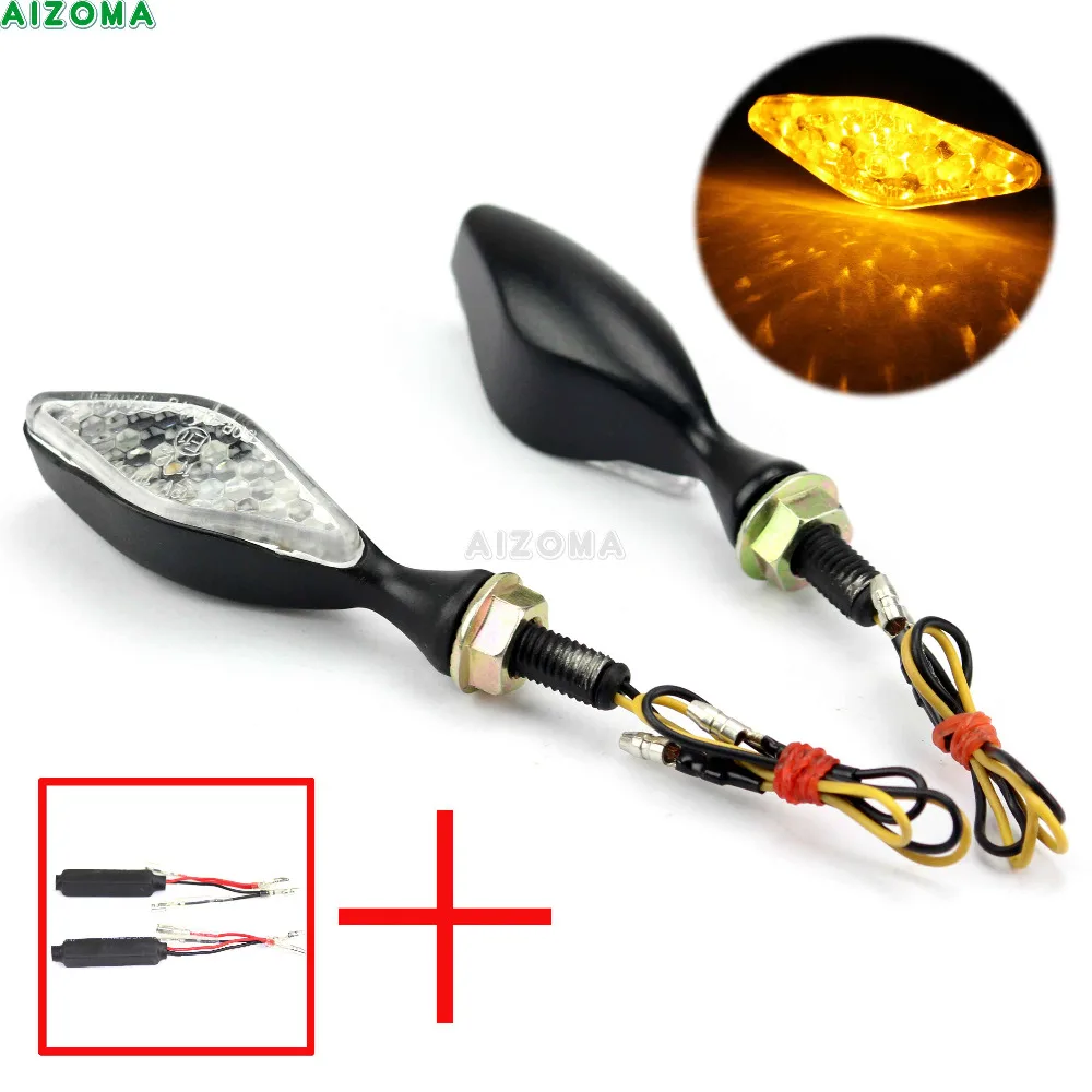 

E-Mark Universal Clear Lens LED Amber Turn Signal Light w/2pcs Resistor Motorcycles 12v Indicators Lamp For Honda Yamaha Harley
