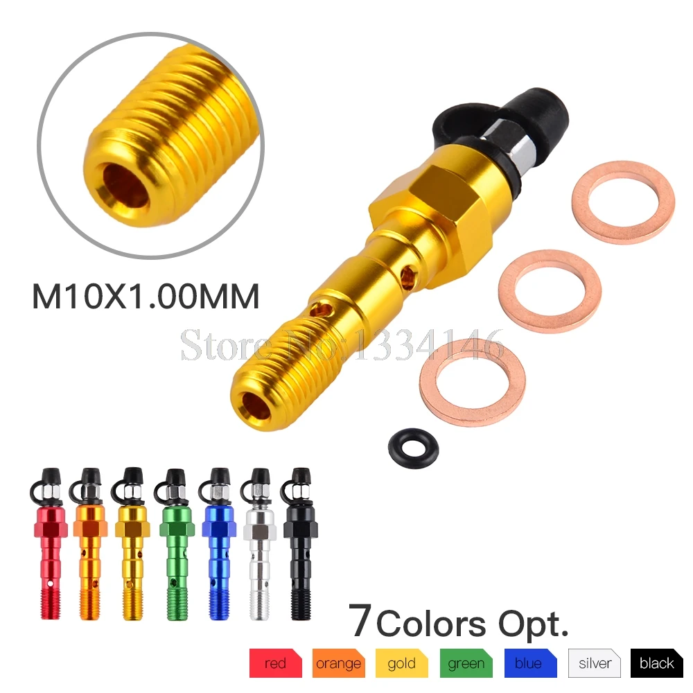 NICECNC M10x1.25mm M10x1.0mm Brake Caliper Banjo Bolt Bleeder Screw For